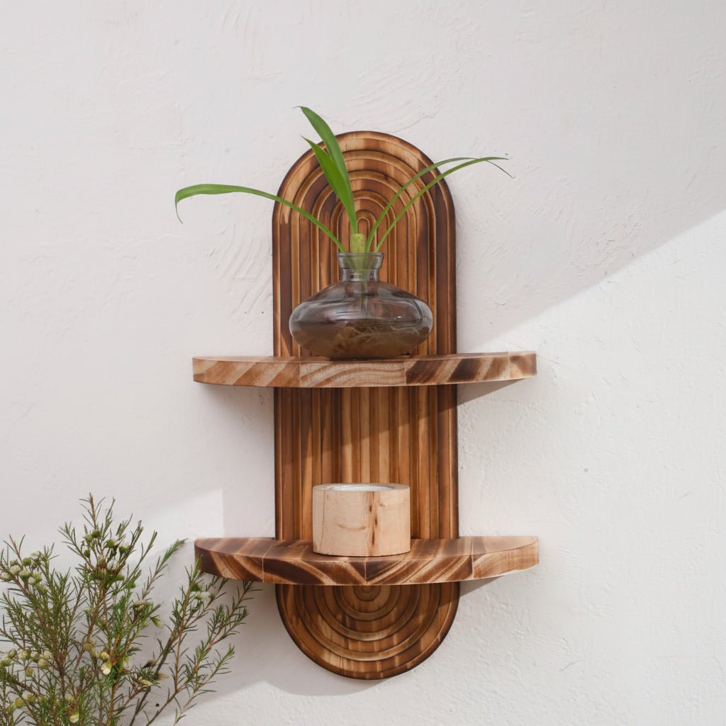 ARTISHELF – Mensole Fluttuanti Geometriche in Legno Boho per Stoccaggio Elegante