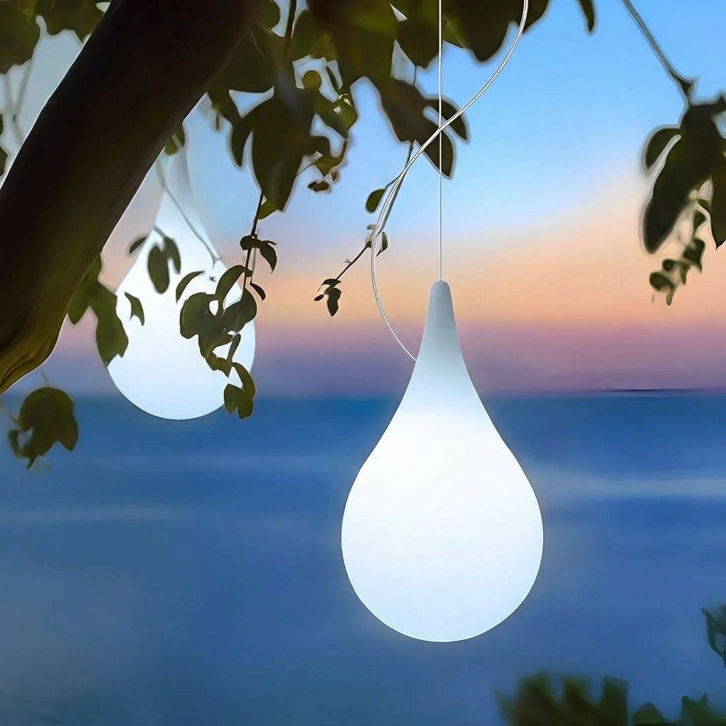 Lampada a sospensione da esterno con design a goccia d'acqua