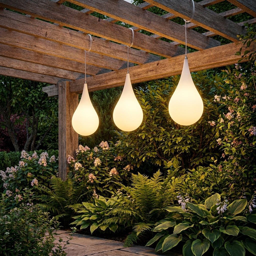 Lampada a sospensione da esterno con design a goccia d'acqua