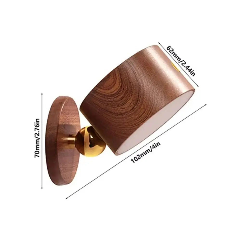 Lampada da Parete LED in Legno Rotante per Decorazione Interna