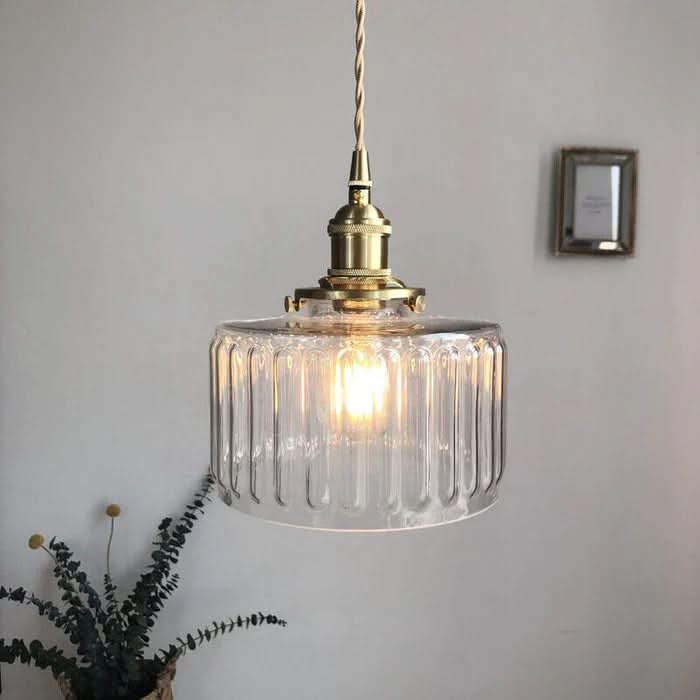 Lampada a Sospensione in Cristallo di Vetro Vintage E27