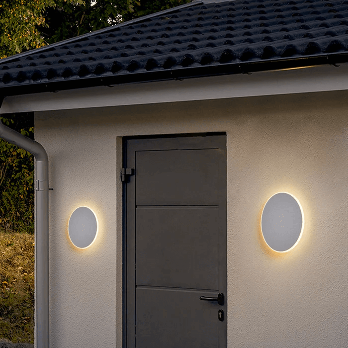 Lampada da Parete LED Rotonda in Metallo per Esterni