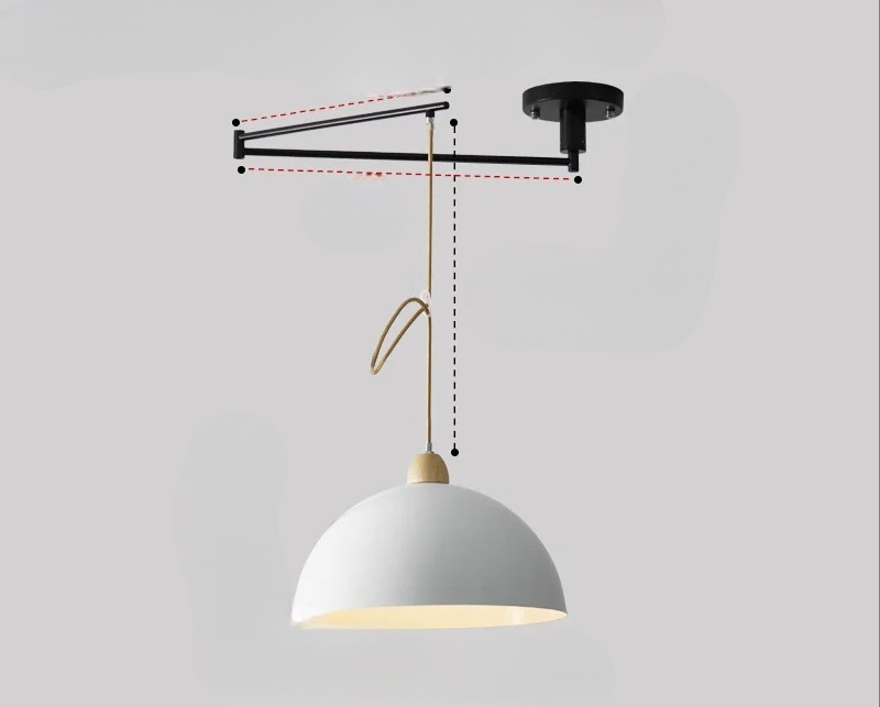 Lampada da soffitto moderna con bracci luminosi regolabili per un'illuminazione flessibile