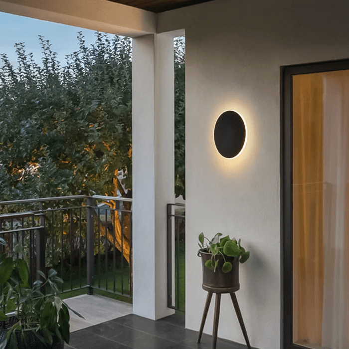 Lampada da Parete LED Rotonda in Metallo per Esterni