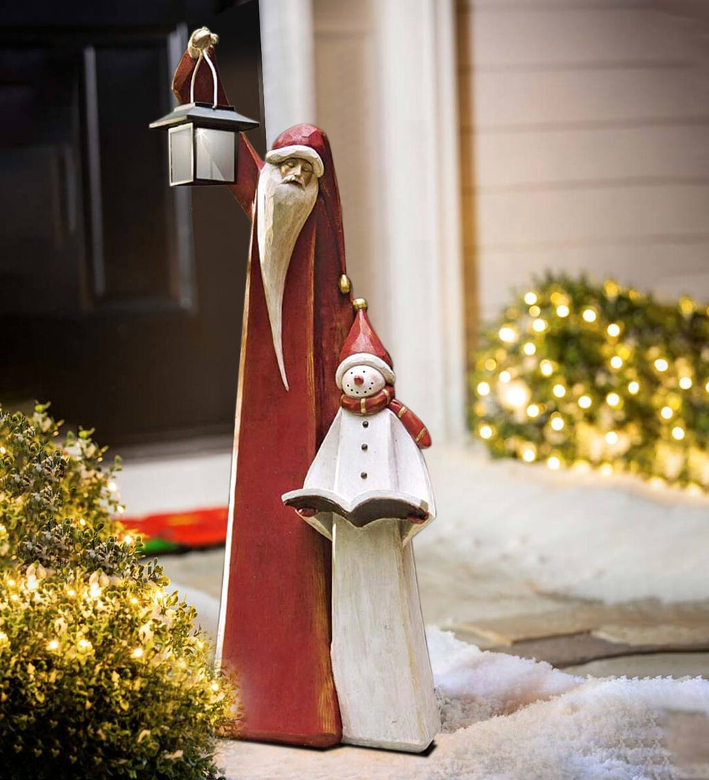 Scultura di Babbo Natale e Pupazzo di Neve