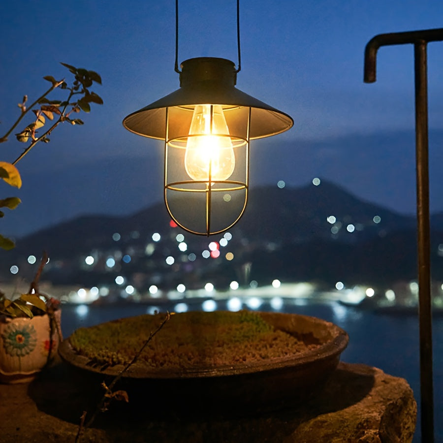 Set di 2 Lanterne Solari Retro – Lampade Vintage per Giardino e Balcone
