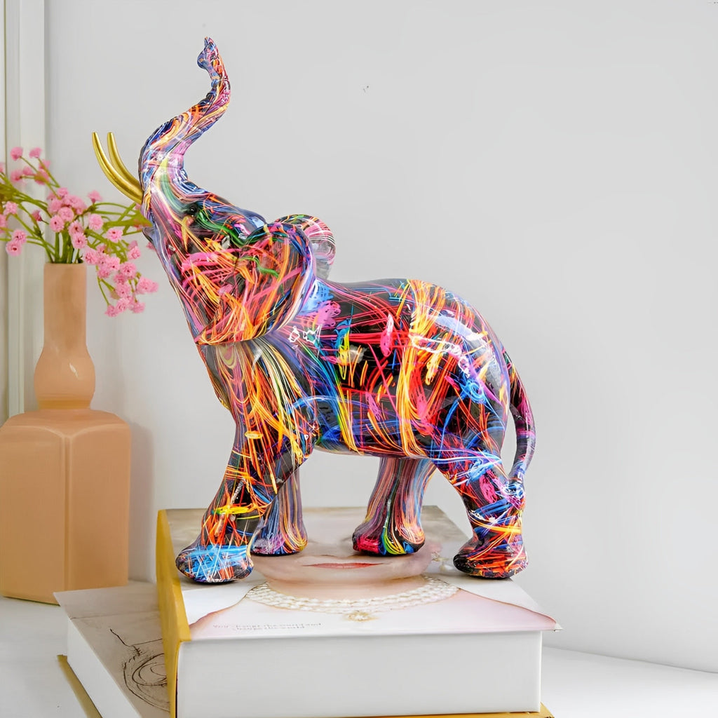 Statua Astratta di Elefante - Oggetto d'Arte Fatto a Mano con Simbolo di Fortuna