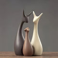 Set di Sculture in Ceramica a Forma di Cervo – Decorazione di Lusso per Soggiorno e Ufficio