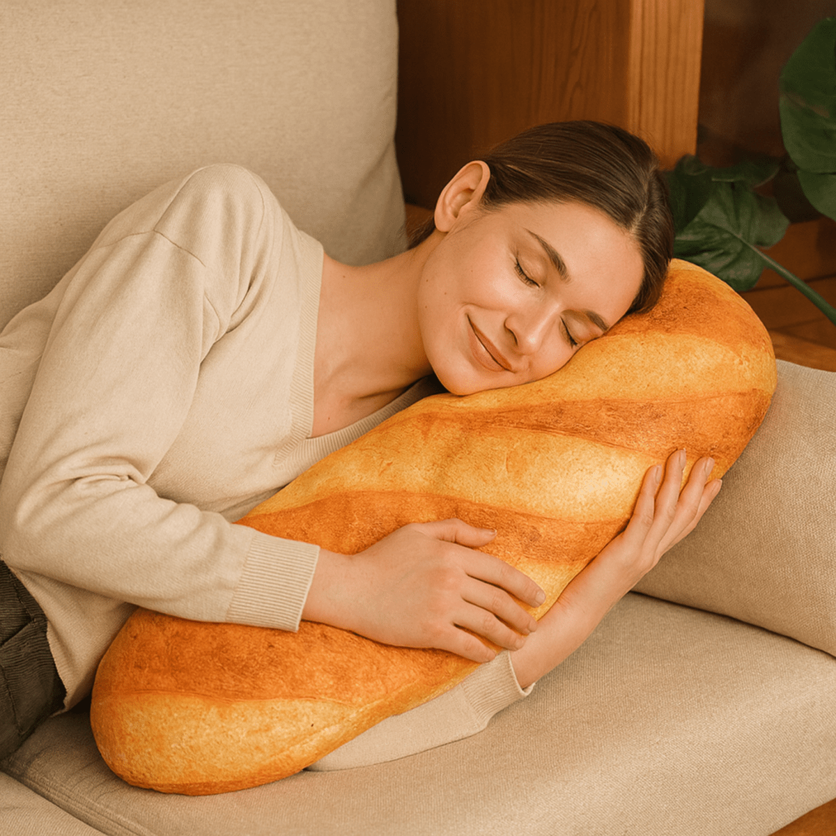 BAGUETTINA – Cuscino di Pane Francese Peluche per Comfort Accogliente