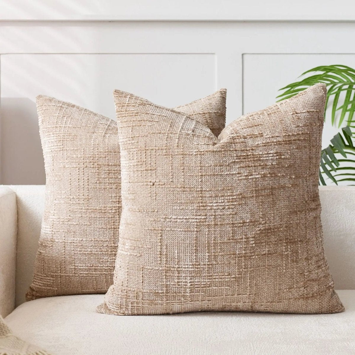 BAMBOCHEN – Cuscino Decorativo in Chenille con Texture in Bambù