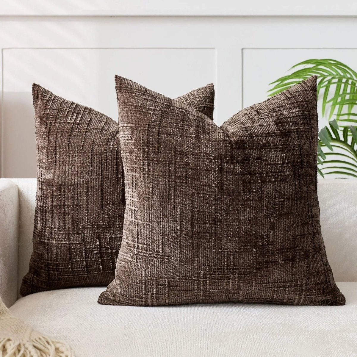 BAMBOCHEN – Cuscino Decorativo in Chenille con Texture in Bambù