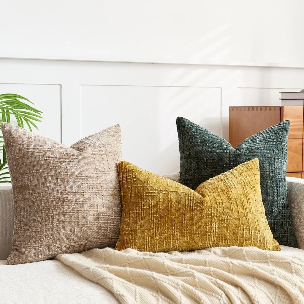 BAMBOCHEN – Cuscino Decorativo in Chenille con Texture in Bambù