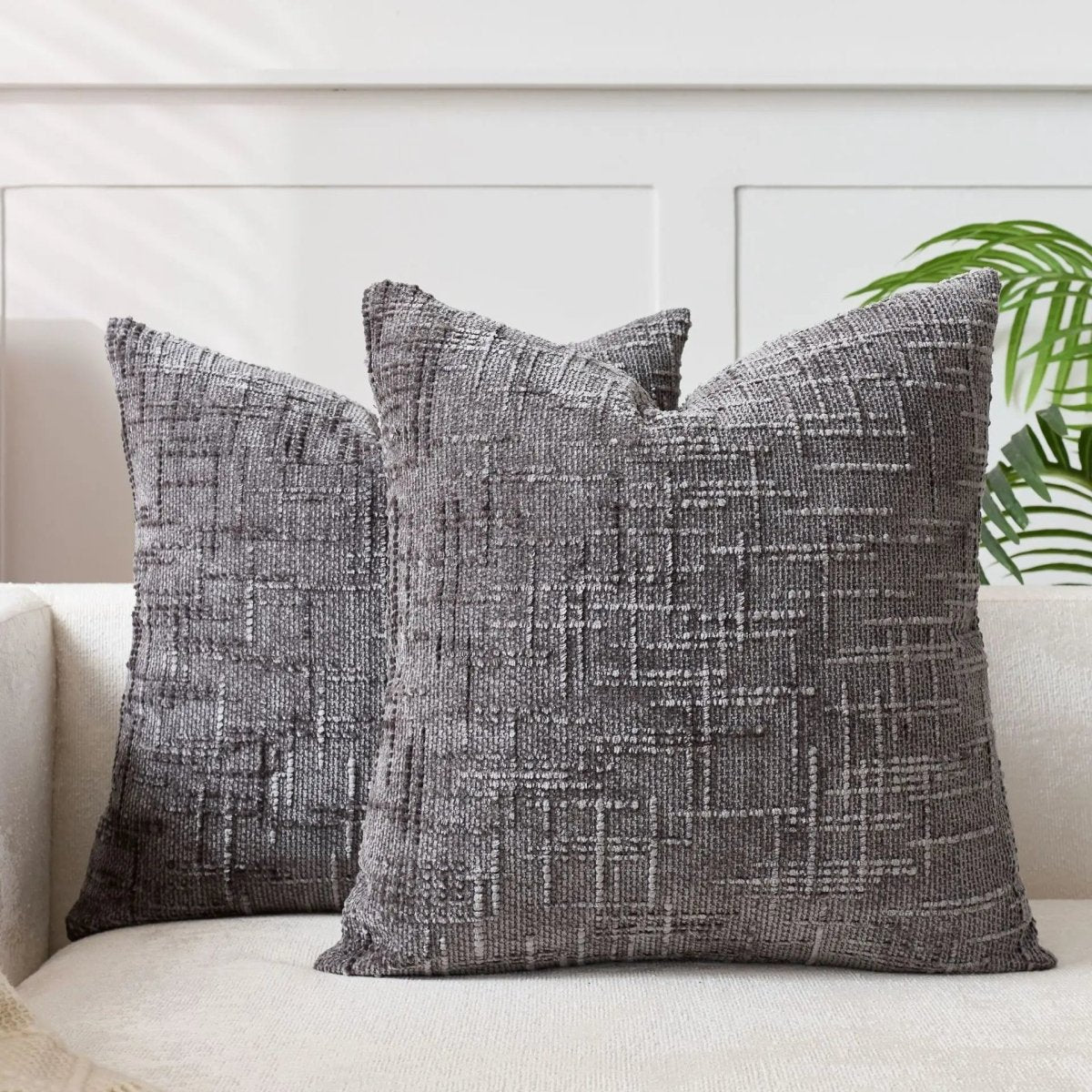 BAMBOCHEN – Cuscino Decorativo in Chenille con Texture in Bambù