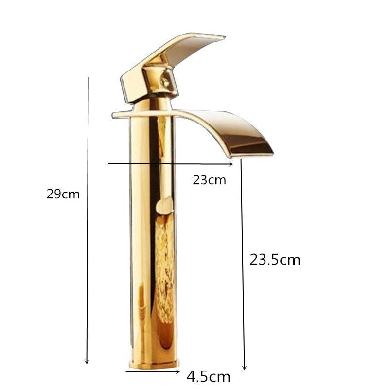Rubinetto lavabo a cascata in ottone, miscelatore lavabo