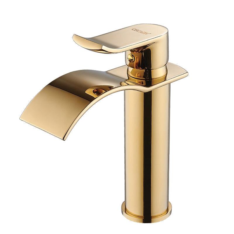 Rubinetto lavabo a cascata in ottone, miscelatore lavabo