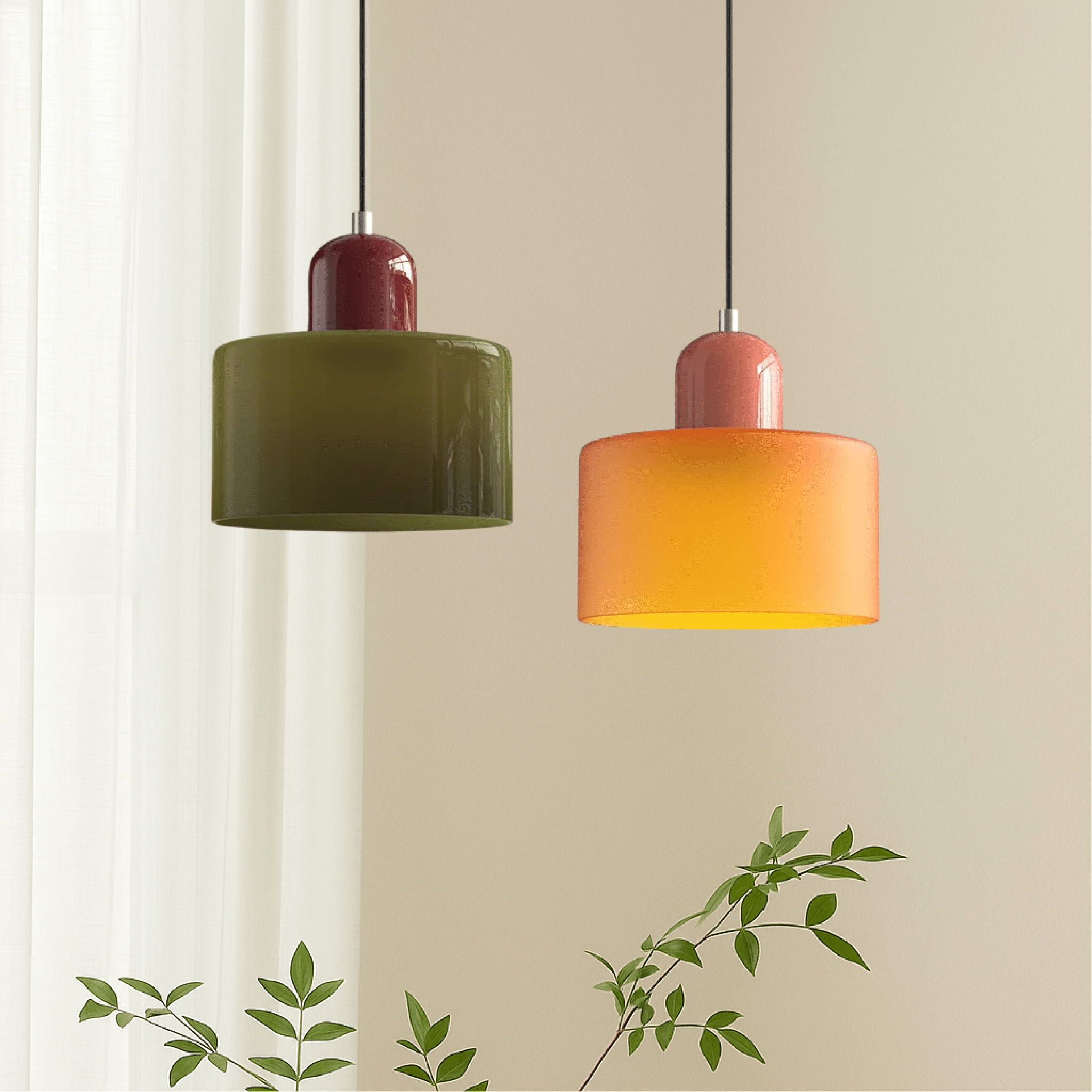 Lampada a sospensione in vetro colorato Bauhaus Design moderno