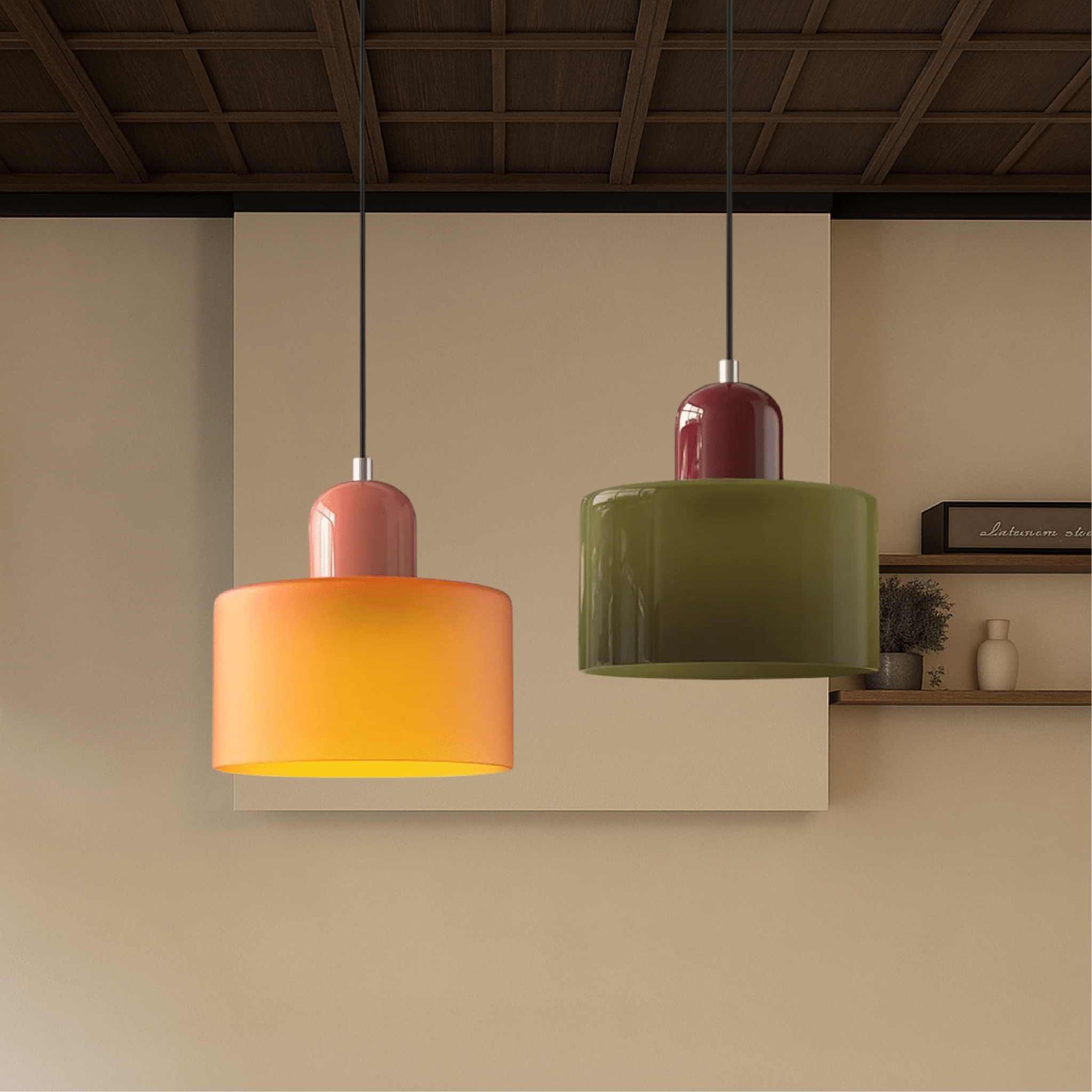 Lampada a sospensione in vetro colorato Bauhaus Design moderno