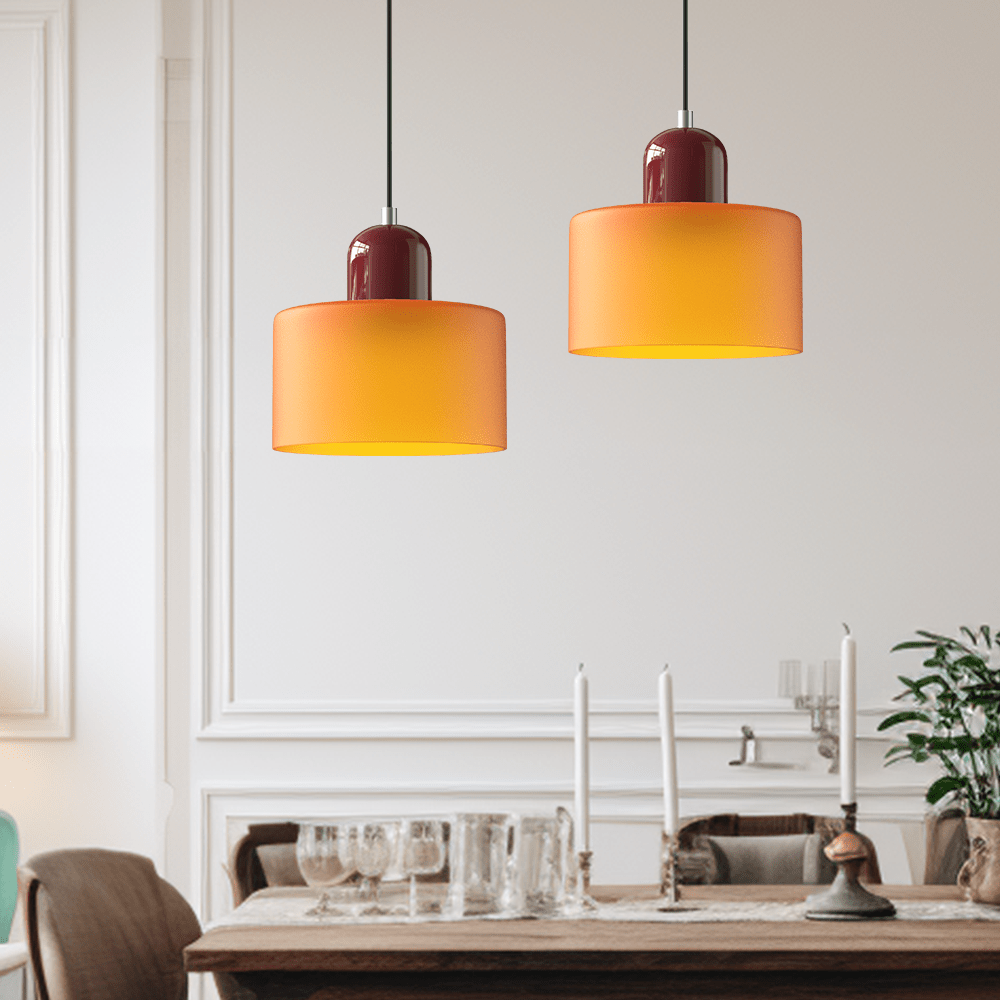 Lampada a sospensione in vetro colorato Bauhaus Design moderno