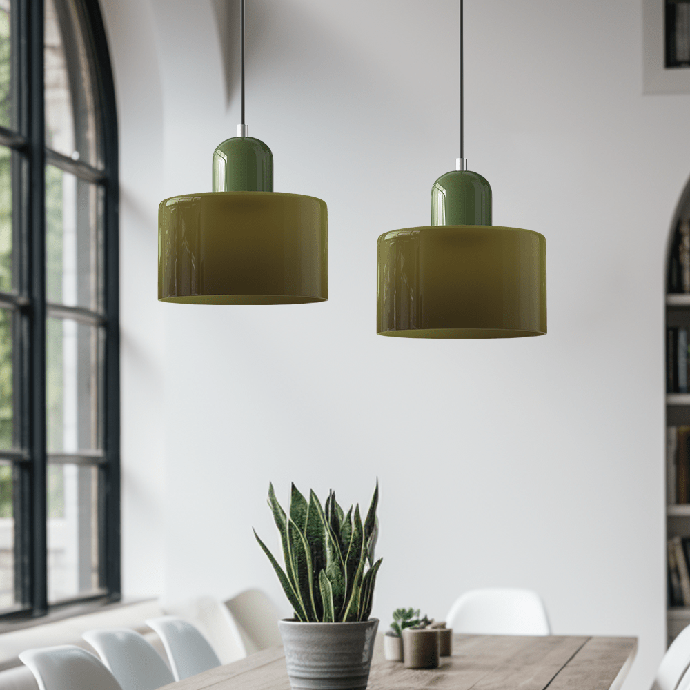 Lampada a sospensione in vetro colorato Bauhaus Design moderno