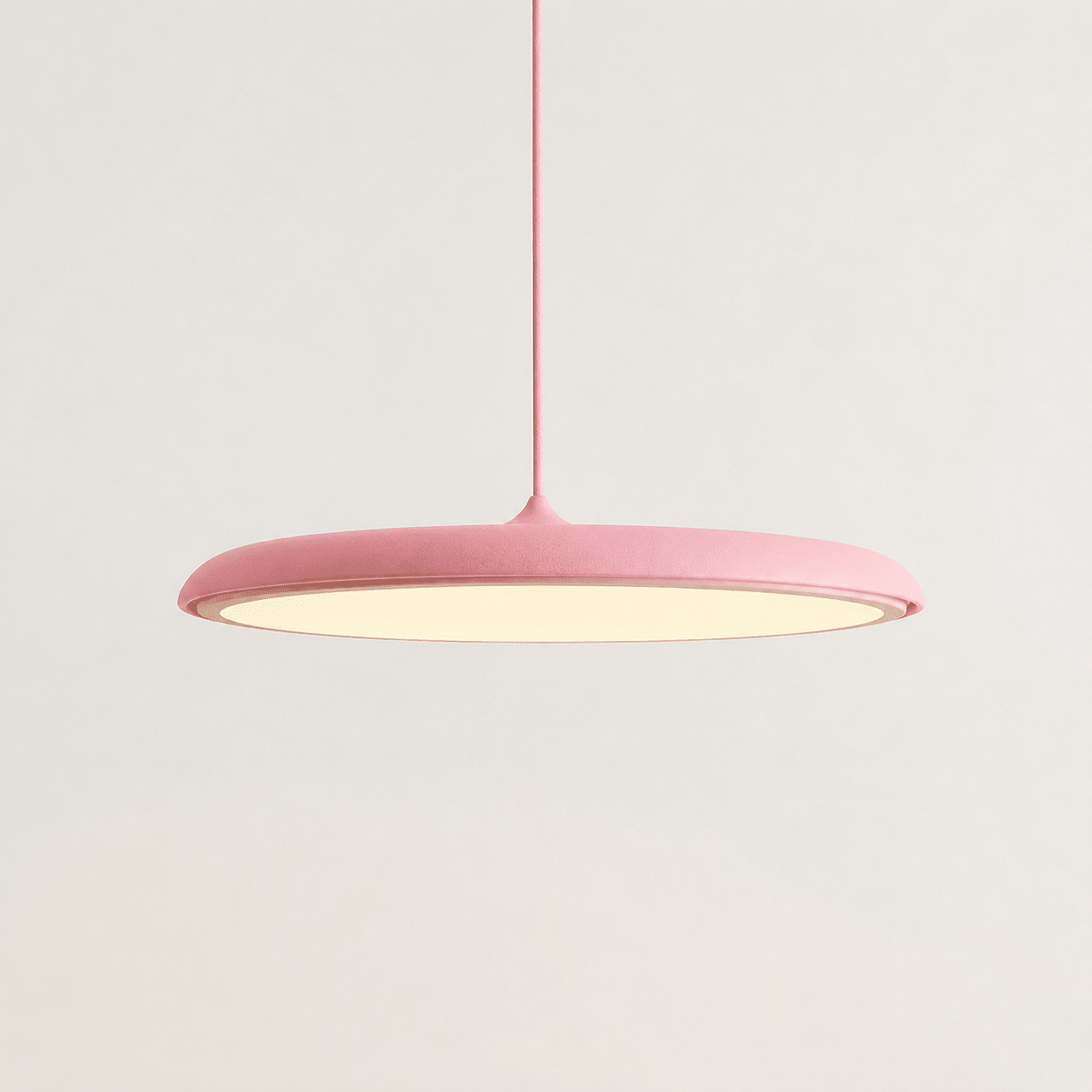 Lampada a sospensione Bauhaus LED con paralume rotondo piatto