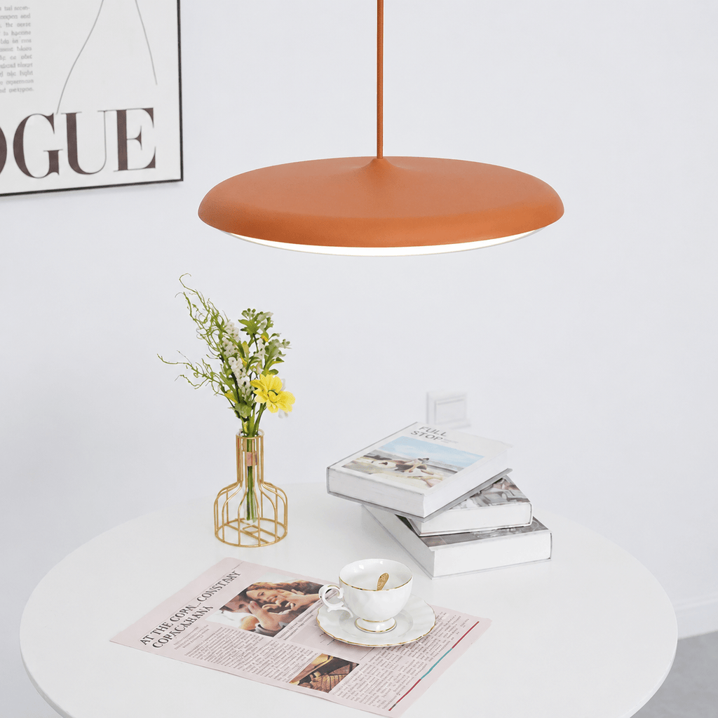 Lampada a sospensione Bauhaus LED con paralume rotondo piatto