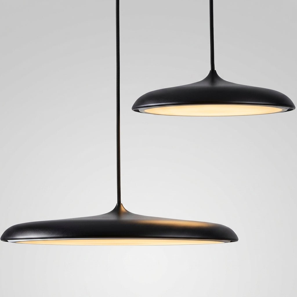Lampada a sospensione Bauhaus LED con paralume rotondo piatto