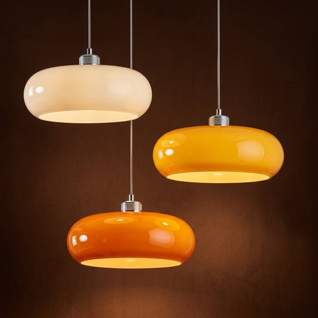Lampada a sospensione Bauhaus con paralume a cupola rotonda