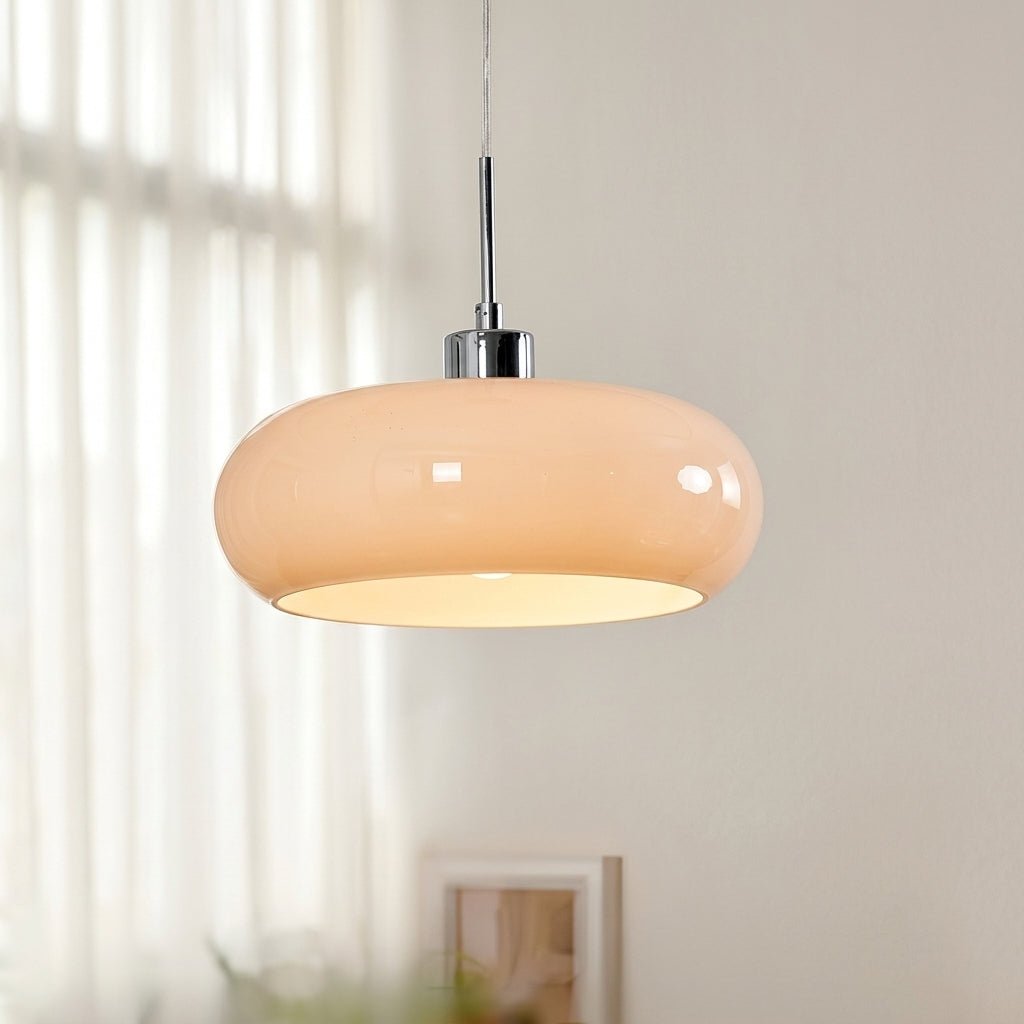 Lampada a sospensione Bauhaus con paralume a cupola rotonda