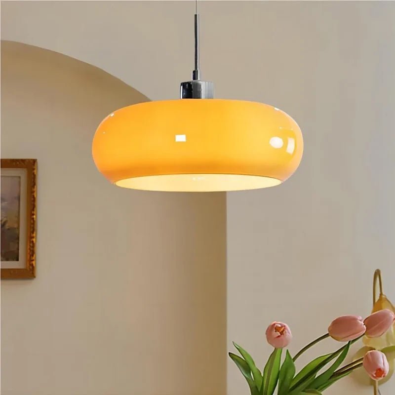 Lampada a sospensione Bauhaus con paralume a cupola rotonda