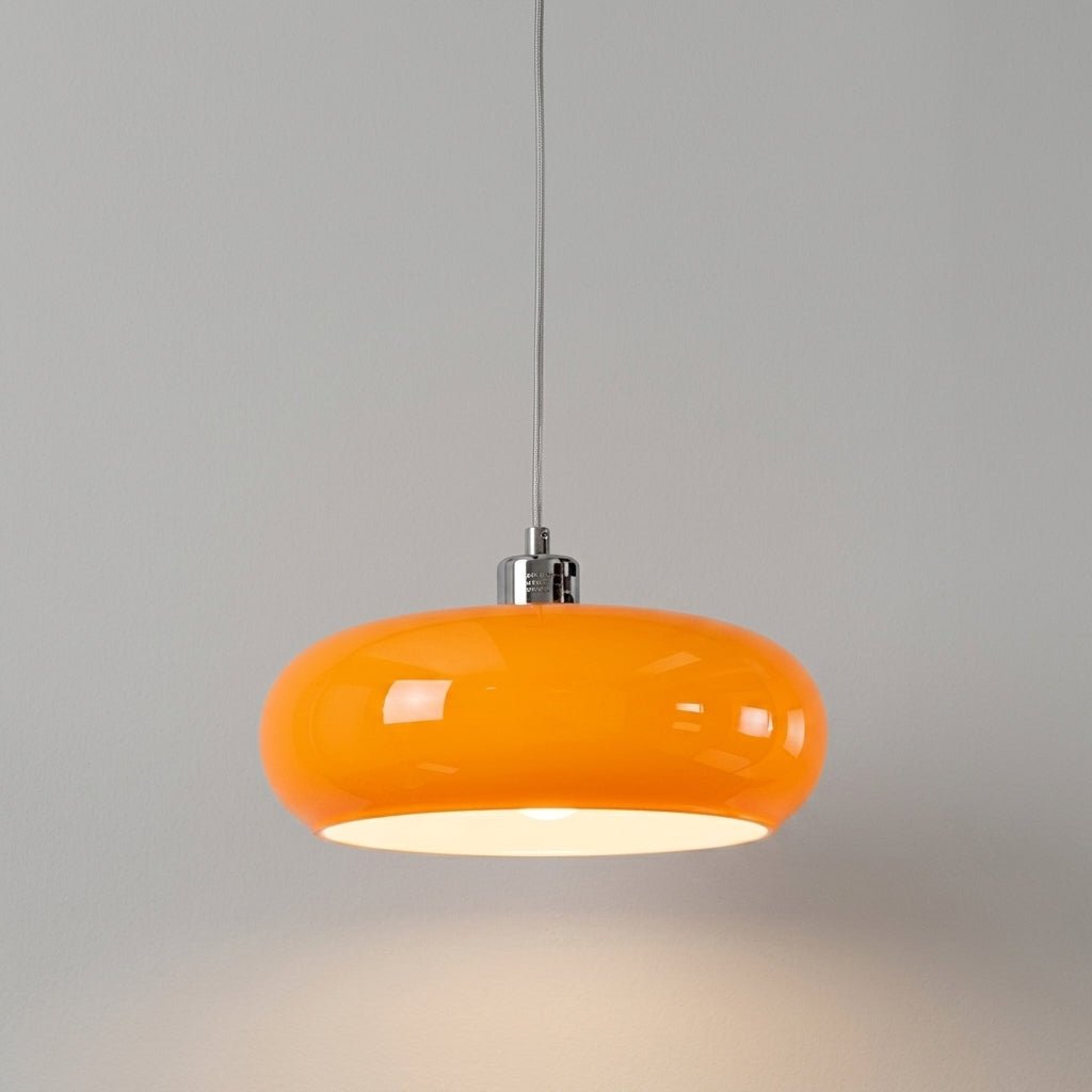 Lampada a sospensione Bauhaus con paralume a cupola rotonda