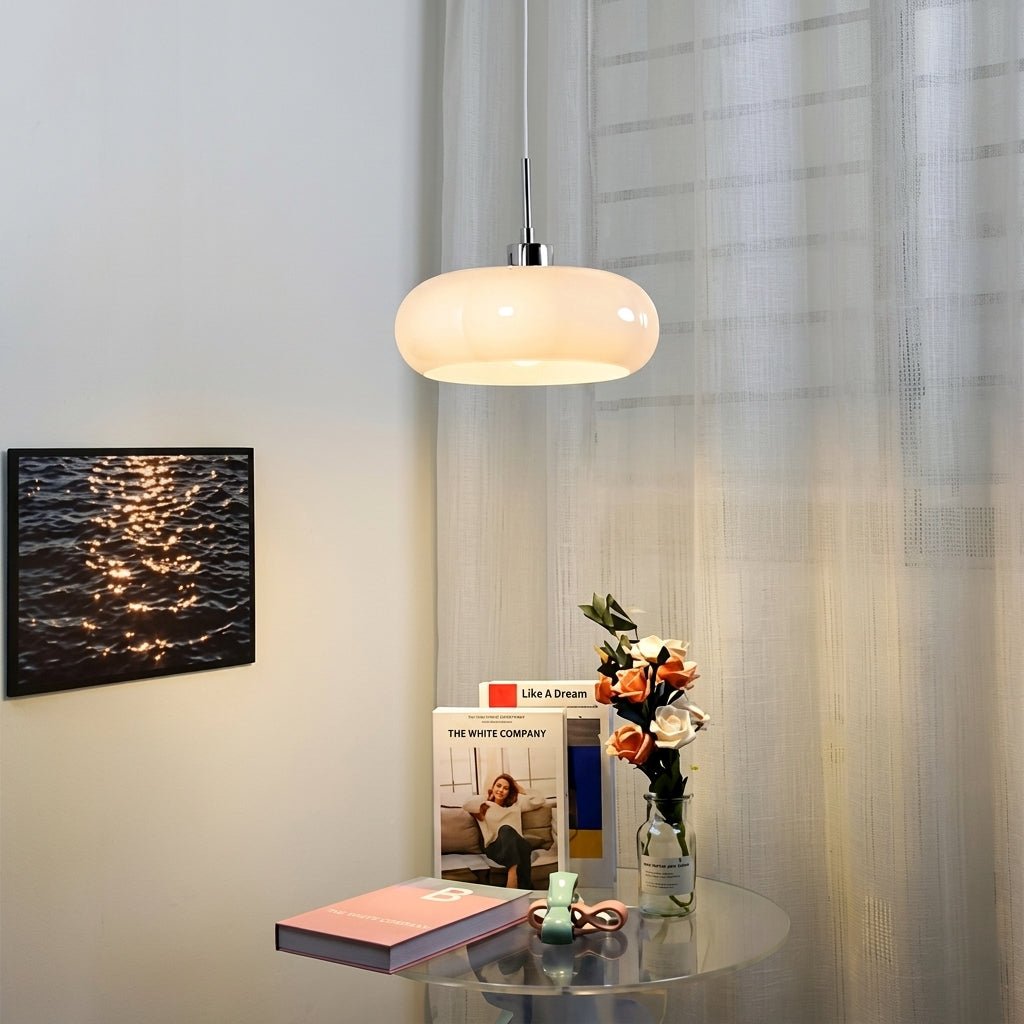 Lampada a sospensione Bauhaus con paralume a cupola rotonda