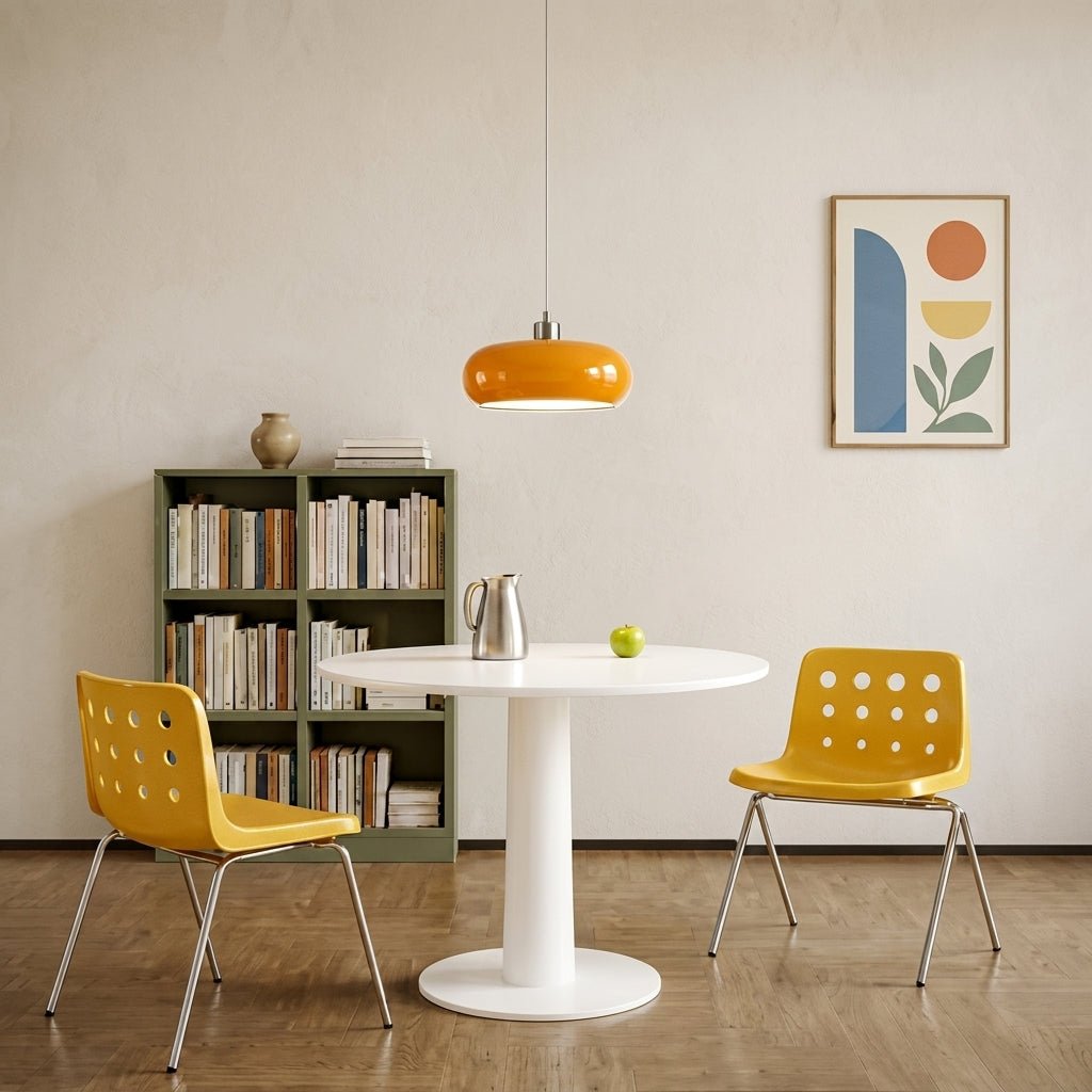 Lampada a sospensione Bauhaus con paralume a cupola rotonda