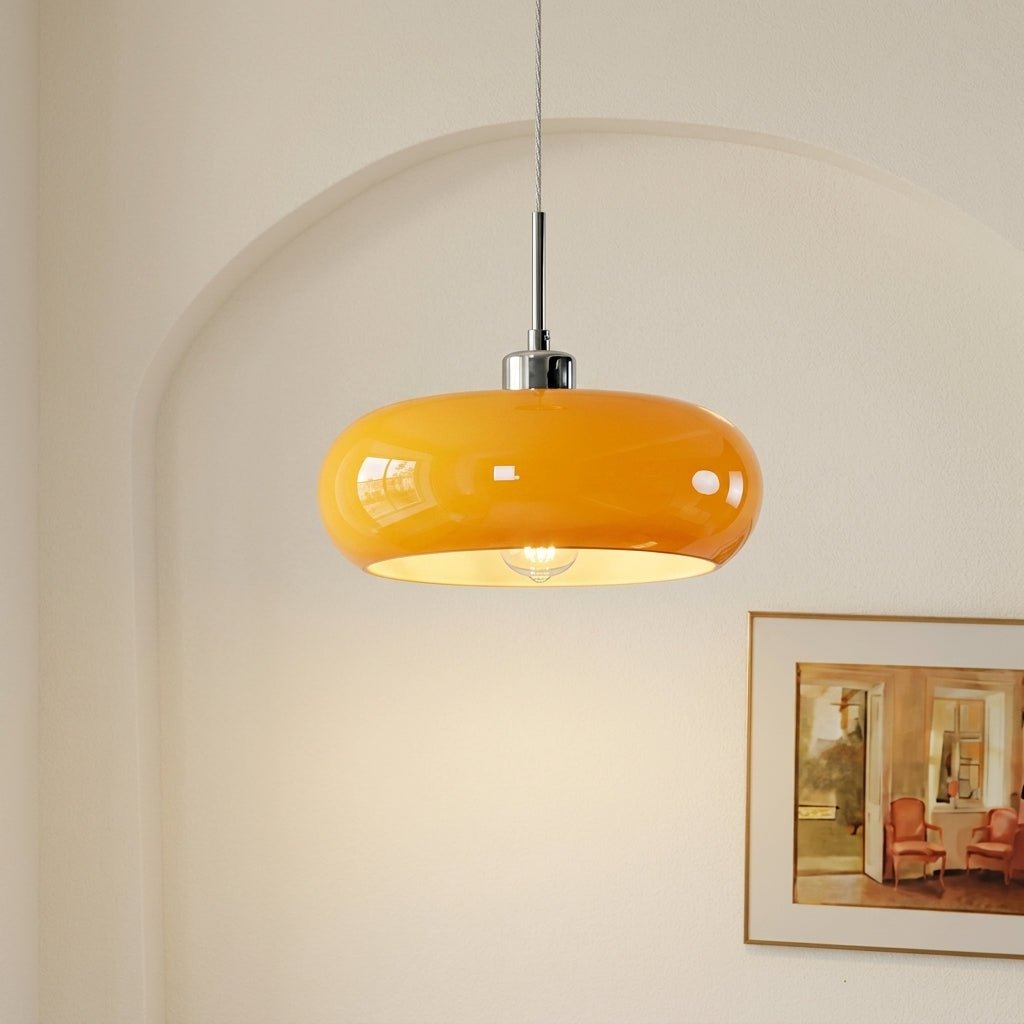 Lampada a sospensione Bauhaus con paralume a cupola rotonda