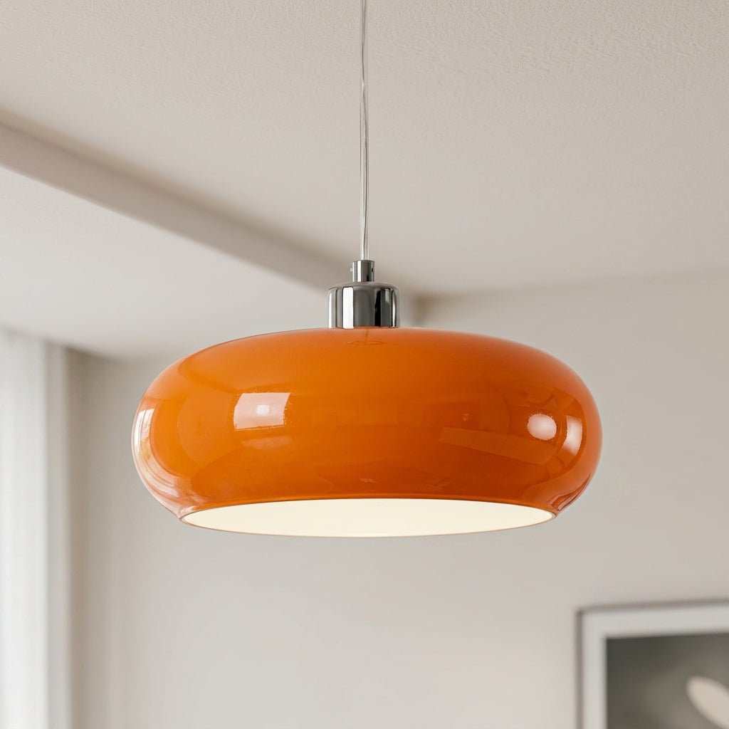 Lampada a sospensione Bauhaus con paralume a cupola rotonda