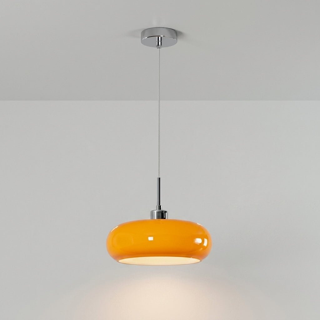 Lampada a sospensione Bauhaus con paralume a cupola rotonda