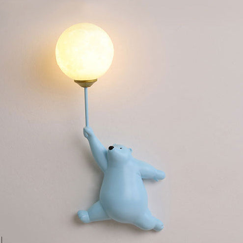Lampada da Parete Orso Carino per Camera Bambini Luce Palloncino Decorativa