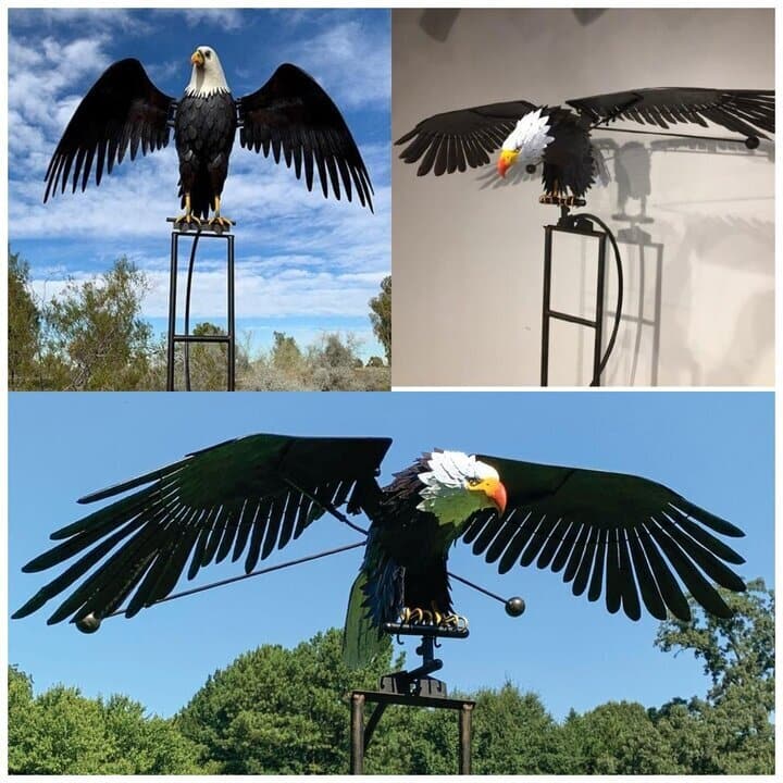 Generatore di Vento in Metallo a Forma di Uccello - Ornamenti Decorativi per Giardino