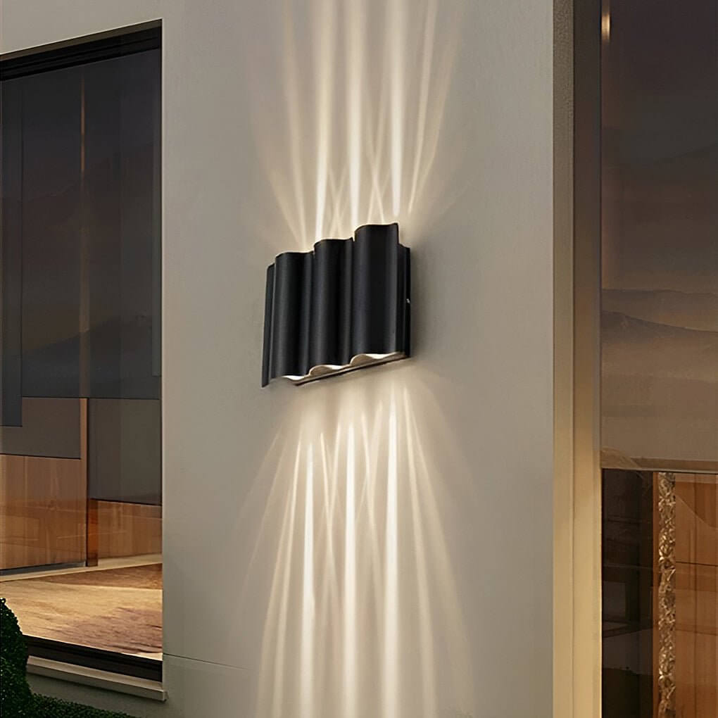 Tovex | Applique da Esterno Up Down, Design a Onde, Alluminio pressofuso, Classe IP54