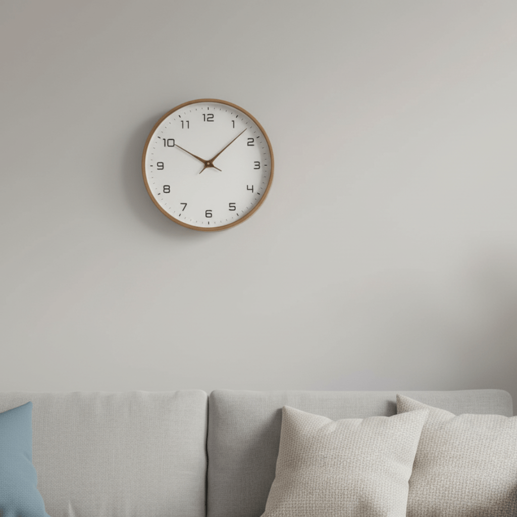 NORDICTIMBER – Orologio da parete moderno in legno massello marrone e crema
