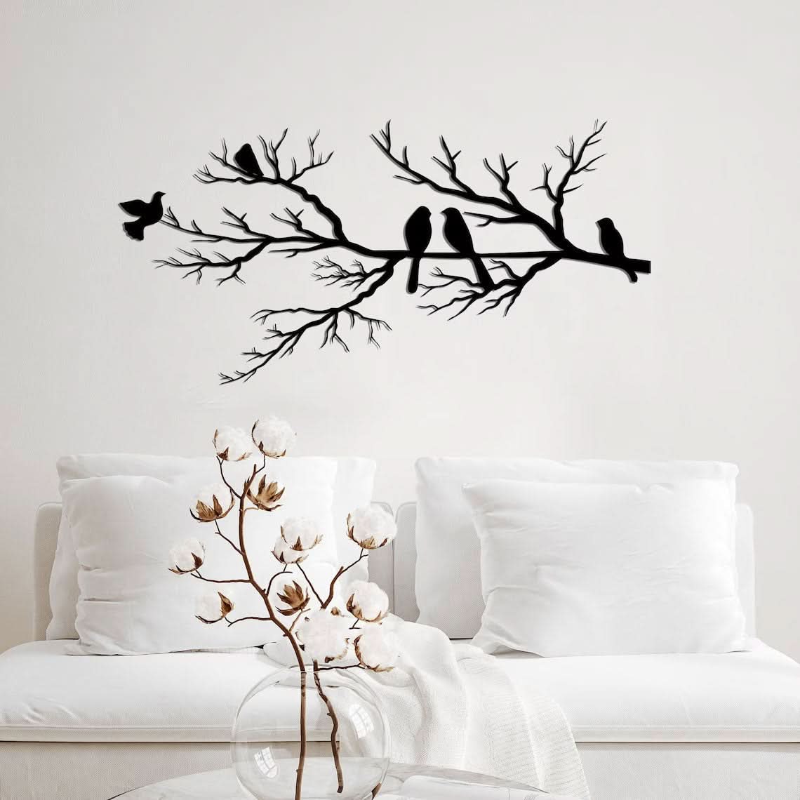 BIRDWING ART – Decorazione da parete in metallo con uccelli per un living elegante