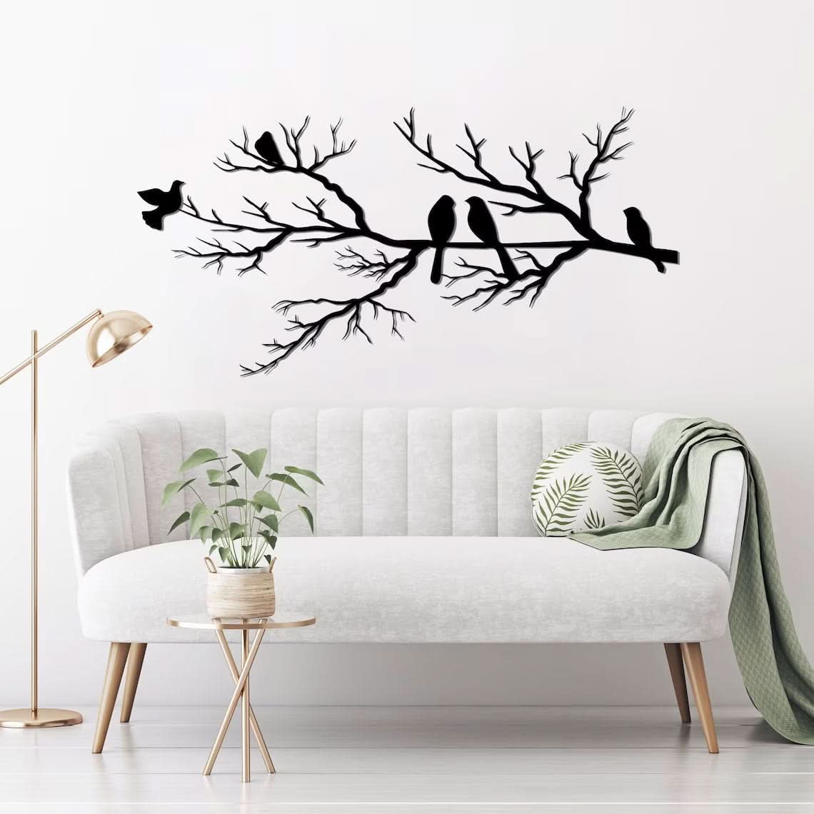 BIRDWING ART – Decorazione da parete in metallo con uccelli per un living elegante