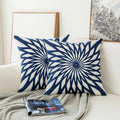 Auralithe - Cuscino Ricamato Blu con Motivo Ornamentale