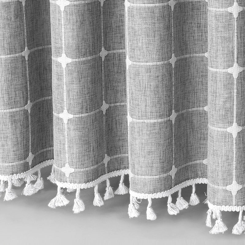 Bohemian Farmhouse Waterproof Linen Shower Curtain