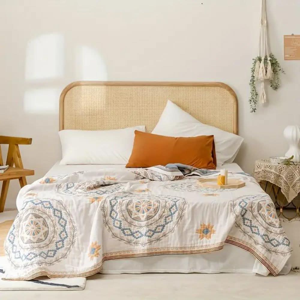 BohoHaven Coperta – Coperta in cotone con motivo mandala per interni ed esterni