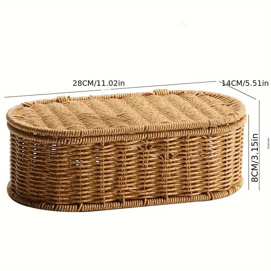 BOHOVINE – Cesto di Stoccaggio in Rattan Imitazione Bohemien per un'Organizzazione Elegante