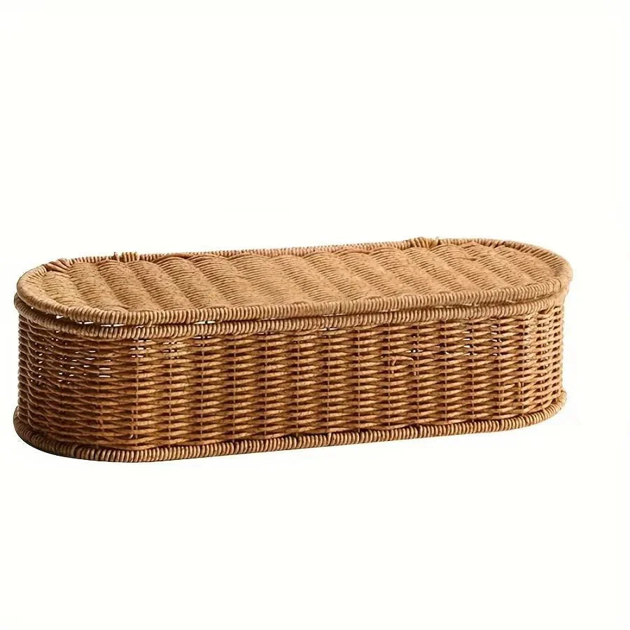 BOHOVINE – Cesto di Stoccaggio in Rattan Imitazione Bohemien per un'Organizzazione Elegante