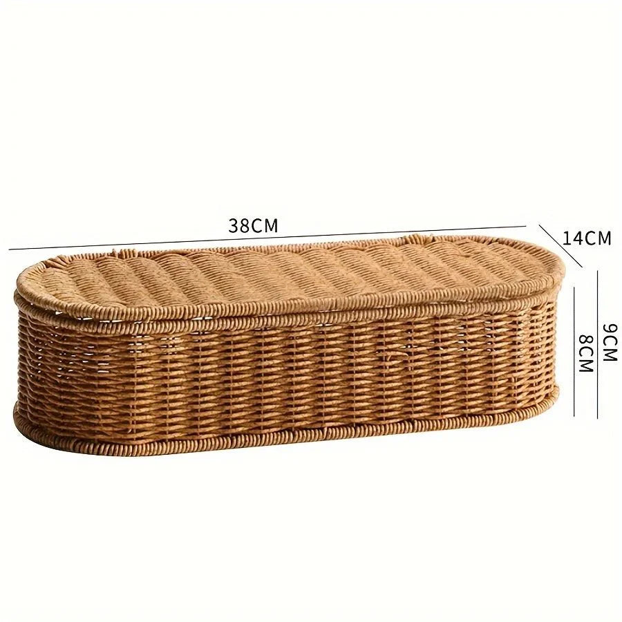 BOHOVINE – Cesto di Stoccaggio in Rattan Imitazione Bohemien per un'Organizzazione Elegante