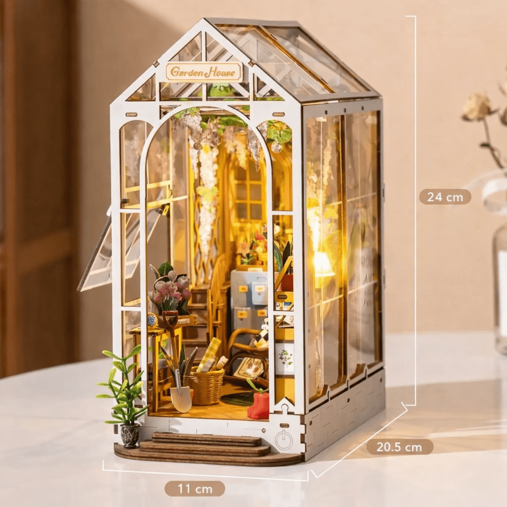 BOOKGARDEN – Kit per Angolo Libri Casa Giardino per Esposizione su Mensola e Facile Assemblaggio