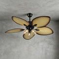 Bunai | Ventilatore da soffitto da 132 cm con paralume in vetro e attacco per lampadina E27, telecomando a 6 velocità per soggiorno