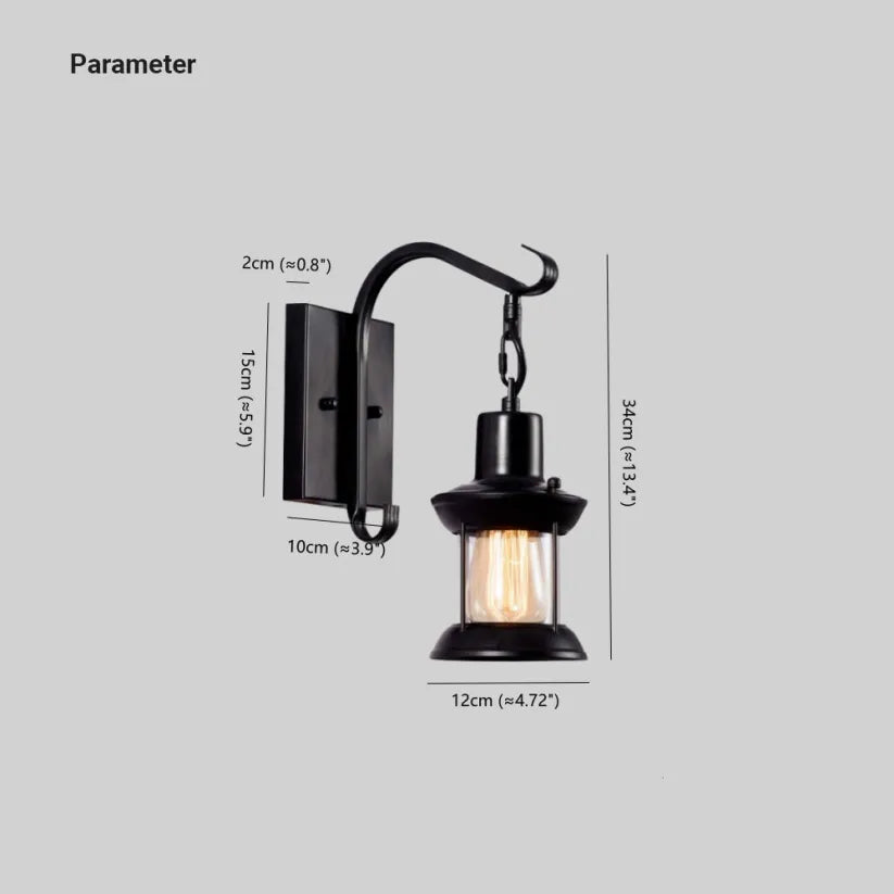 Lampada da Parete Industriale Vintage, Bronzo